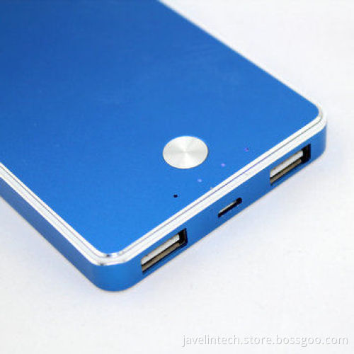 Li-polymer battery power bank, large capacity 12,000mAh output 1A, 2.1A + 4 LED indicators